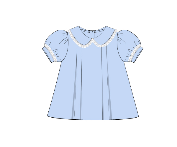 Light blue top dress for baby girls - DR 2817